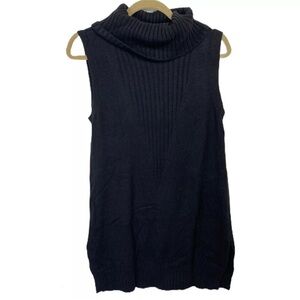White House Black Market Black Sleeveless Cowl Neck Sweater Tunic